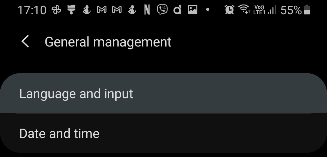 Select "Language and input"