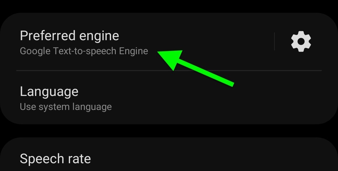 Ensure "Google Text-to-sppech Engine" is activated