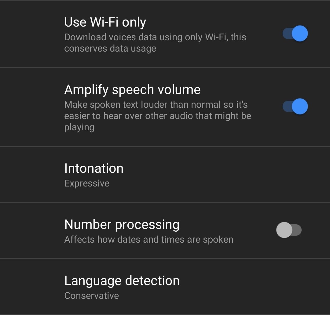Recommended settings